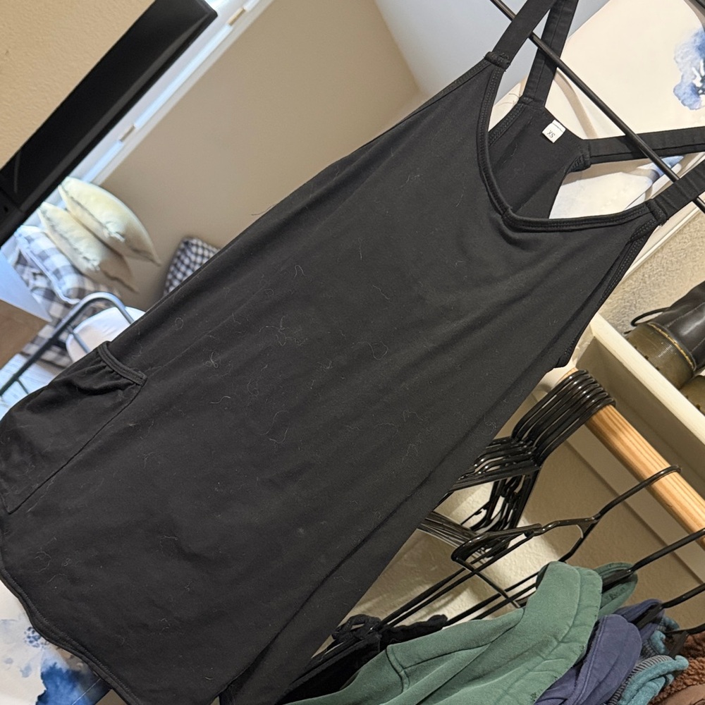 Black Sleeveless Dress with Pocket